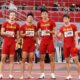 中国の陸上400mリレー選手たち