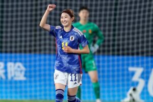 アジア競技大会の北朝鮮戦でゴールを決めた女子サッカー日本代表の中嶋淑乃