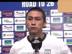 日本戦に出場したサッカー中国代表の張玉寧