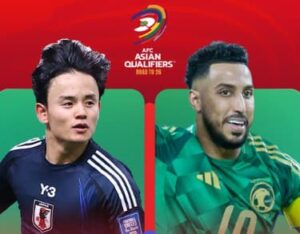 W杯アジア最終予選グループC第8節でサウジアラビアと対戦するサッカー日本代表