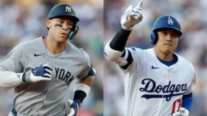 21号、22号ホームラnを放ったドジャースの大谷翔平とヤンキースのアーロン・ジャッジ