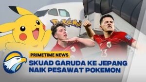 ピカチュウがデザインされたポケモンジェットで来日したサッカーインドネシア代表