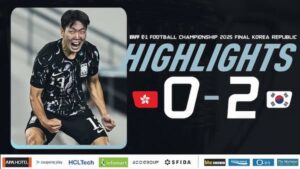 E-1選手権の第2節で韓国代表に0-2で敗れたサッカー香港代表