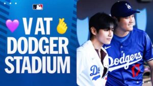 BTSのVと記念写真を撮ったドジャースの大谷翔平