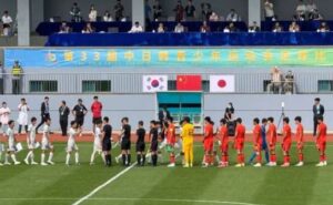 日・韓・中ジュニア交流競技会でU-18中国代表に0-3で敗れたU-18日本代表（清水エスパルスユース）