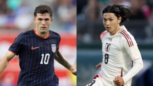 国際親善試合でアメリカ代表と対戦したサッカー日本代表