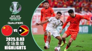 U-23アジアカップ予選で東ティモールに2-1で勝利したサッカーU-23中国代表